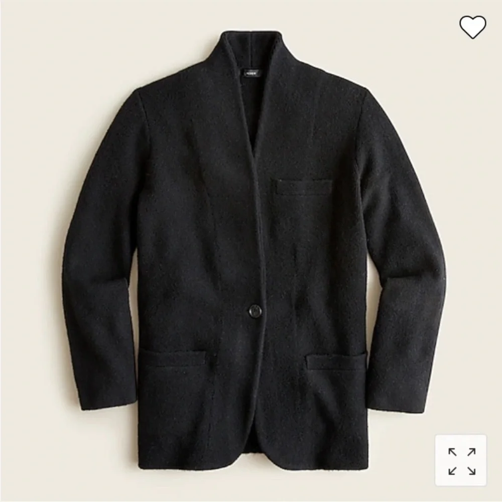 NWT J Crew Cocoon Alpaca Blend Black Longline‎ Minimalist sweater-blazer BA551